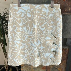 Downeast Basics Floral Ruffled Ramie Skirt